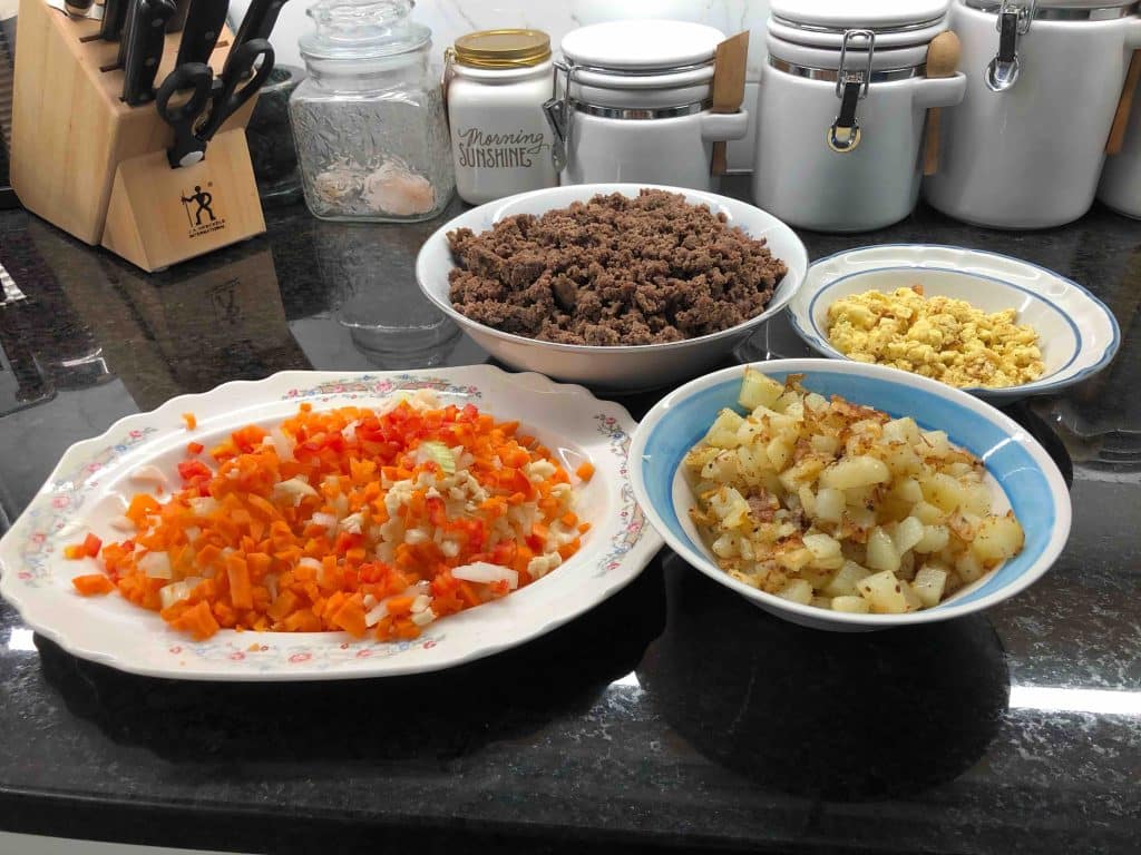 Ingredients for Cuban picadillo