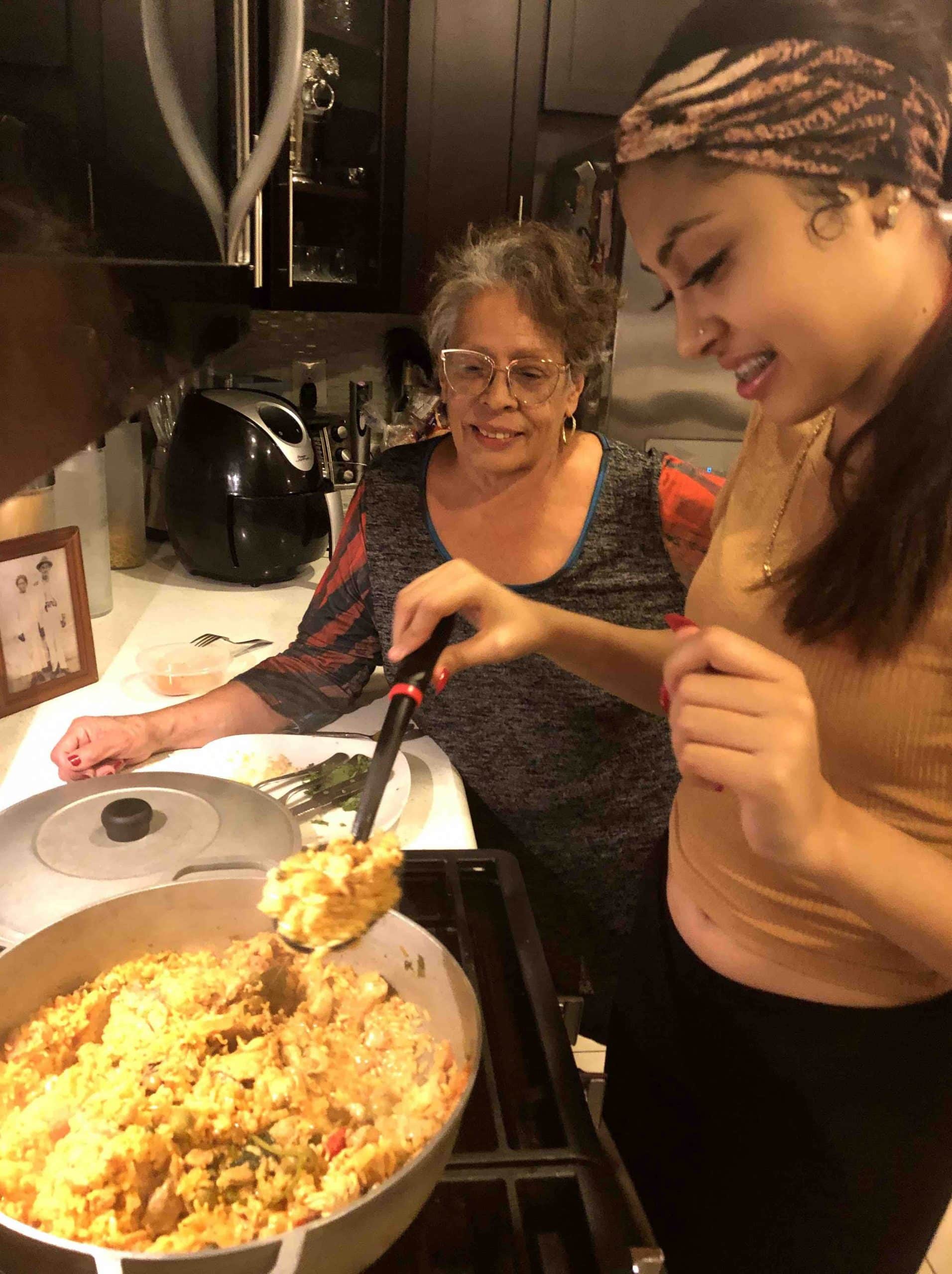 Nysia and Carmen arroz con pollo