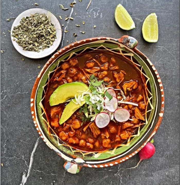 pozole red rojo Nata