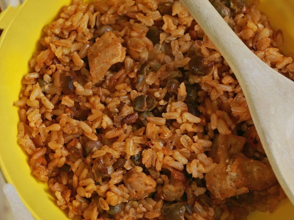 pork chops with arroz con guandules