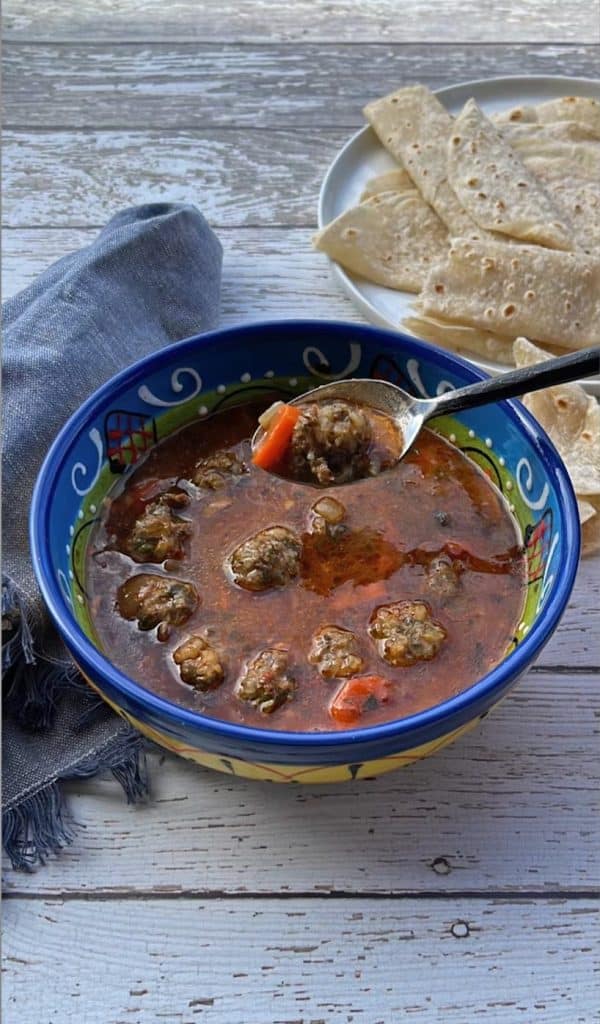 Mexican meatball soup caldo de albondigas