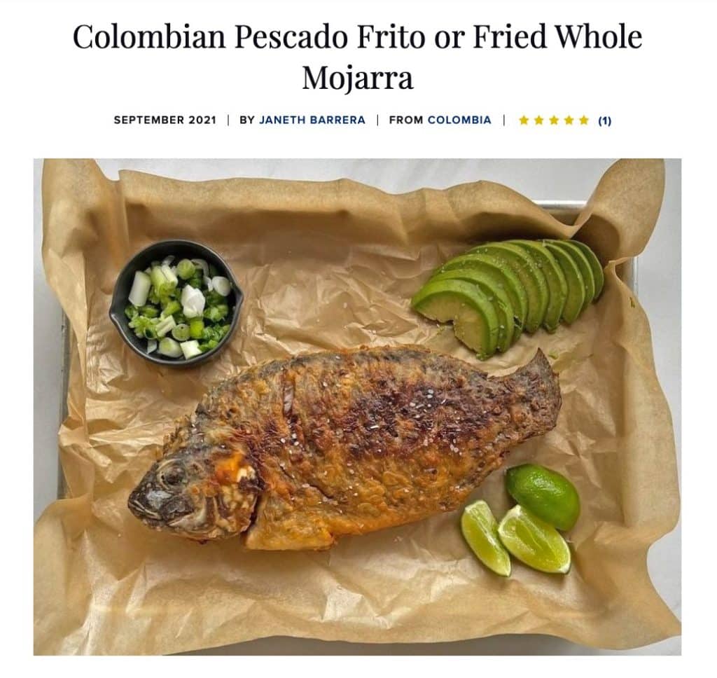 Lent meatless colombian fish
