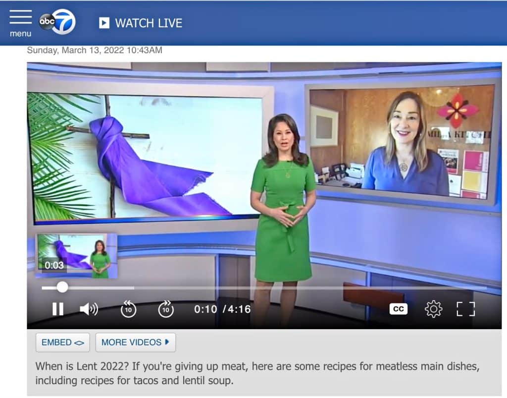 ABC 7 Stacy Baca Lent meatless