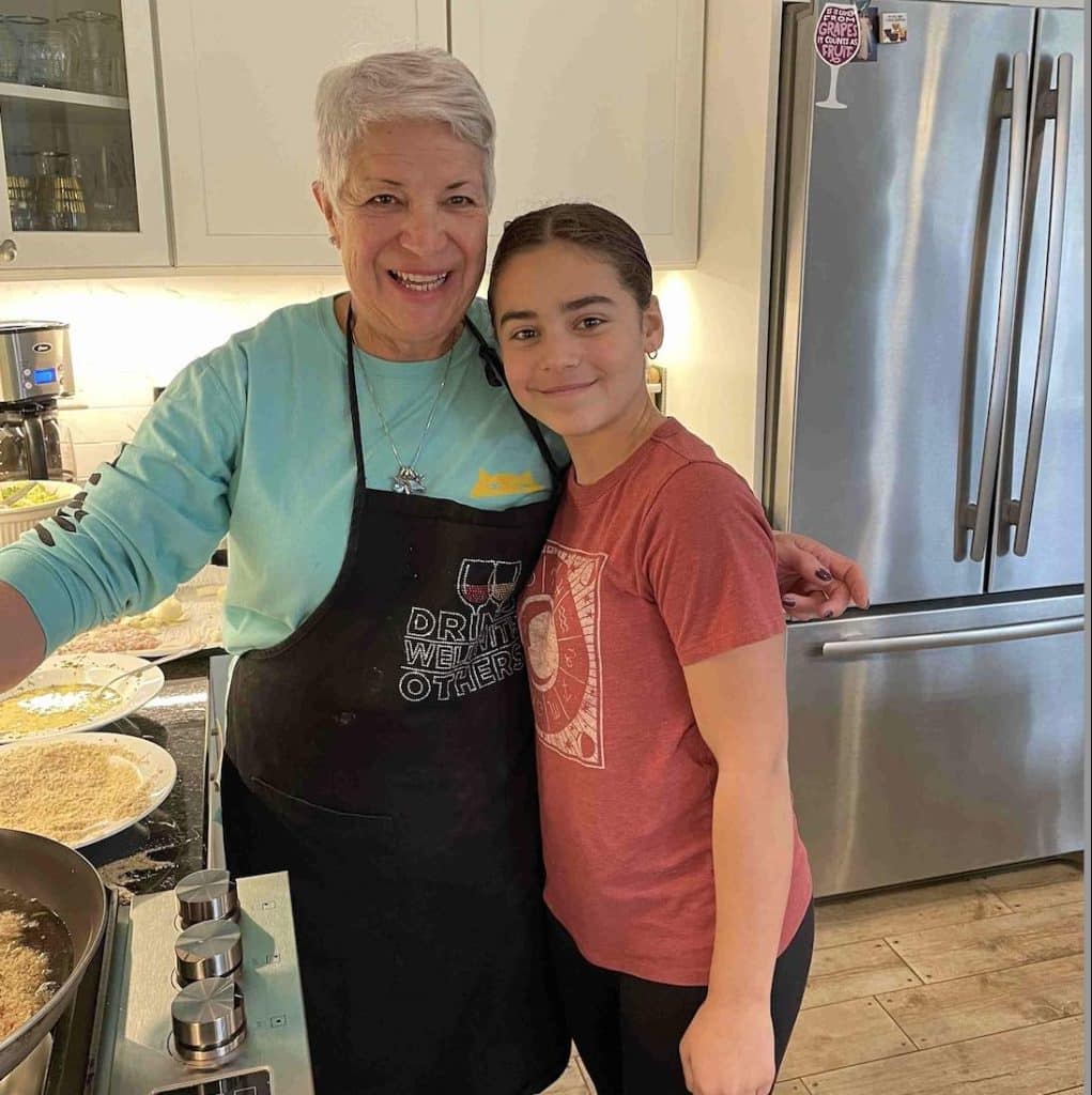 Ana and Sophie grandaughter steak onions bistec encebollado