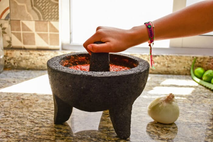 red salsa molcajete