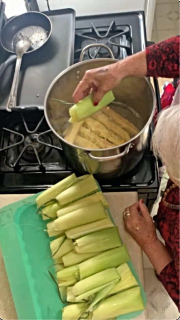 Uchepos or corn tamales by Vivi’s grandmother Elisa Abeja