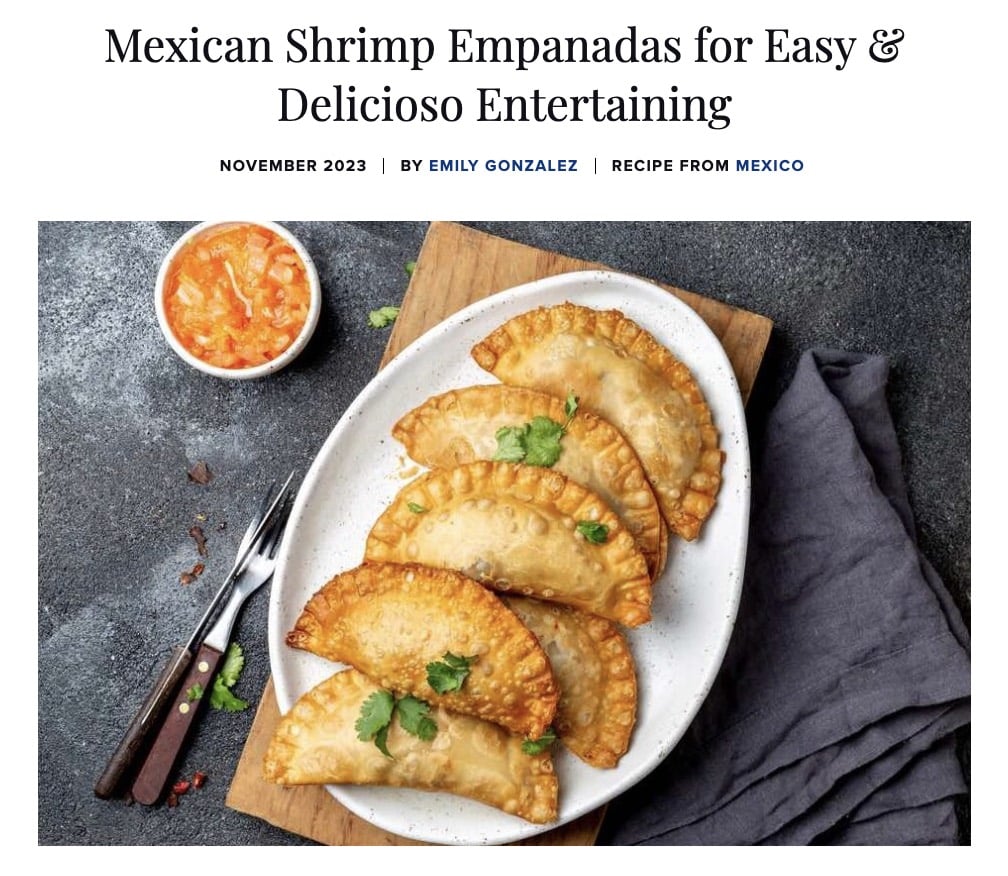 Mexican shrimp empanadas