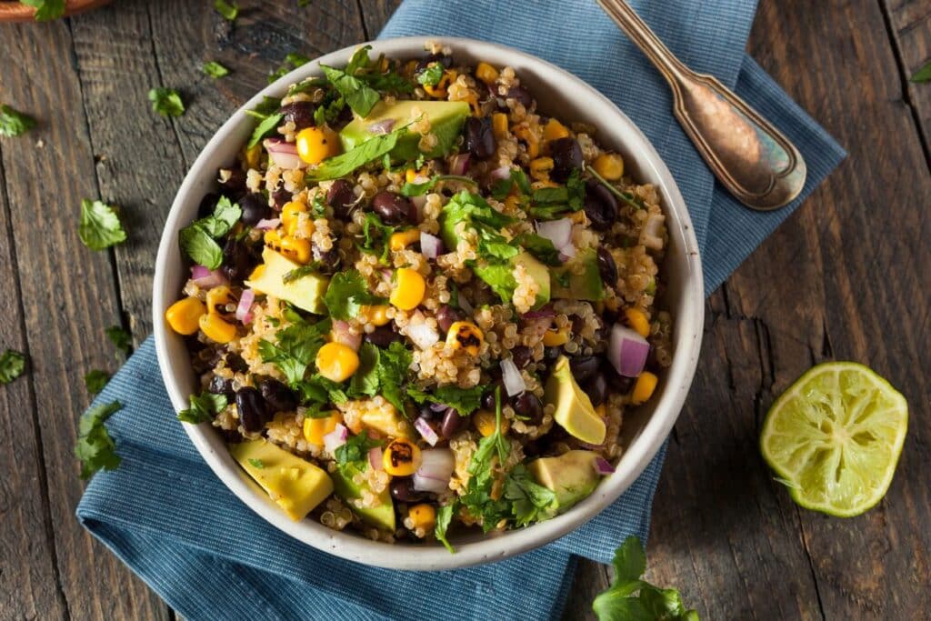 healthy quinoa and beans dish