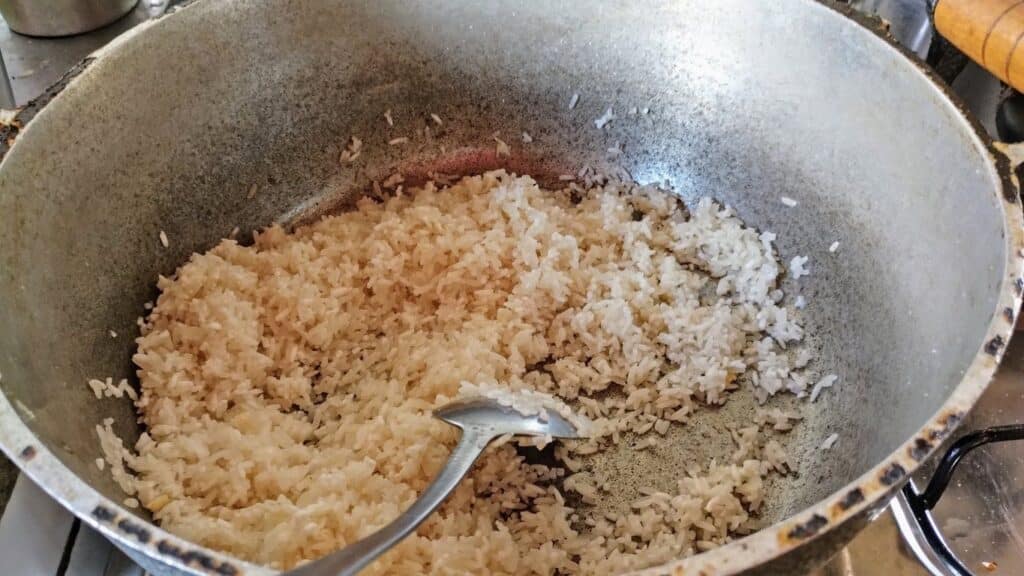white rice pegao arroz