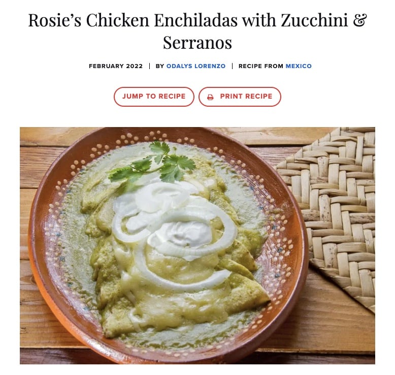 Enchiladas recipe with zucchini