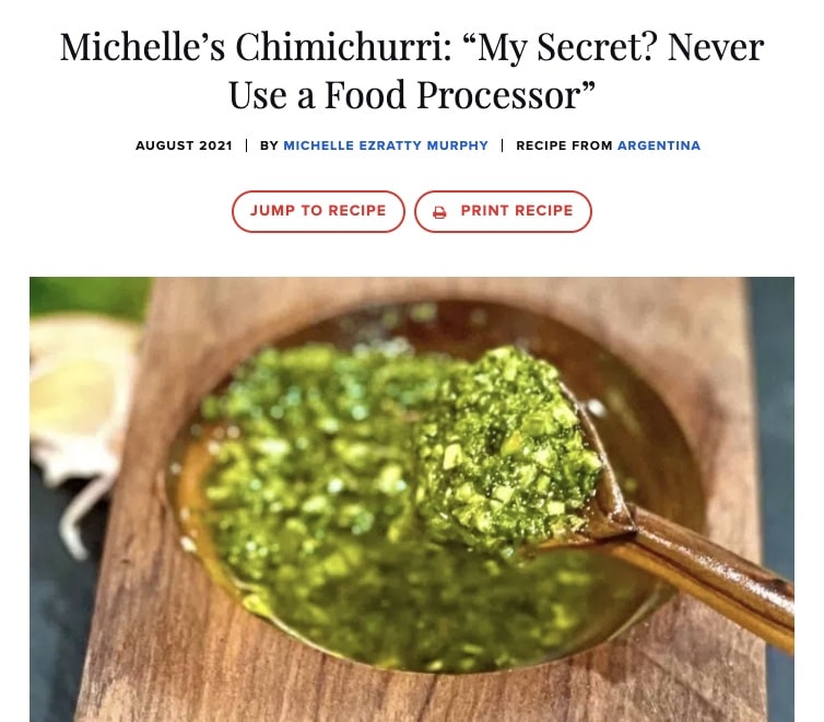 Chimichurri Michelle recipe