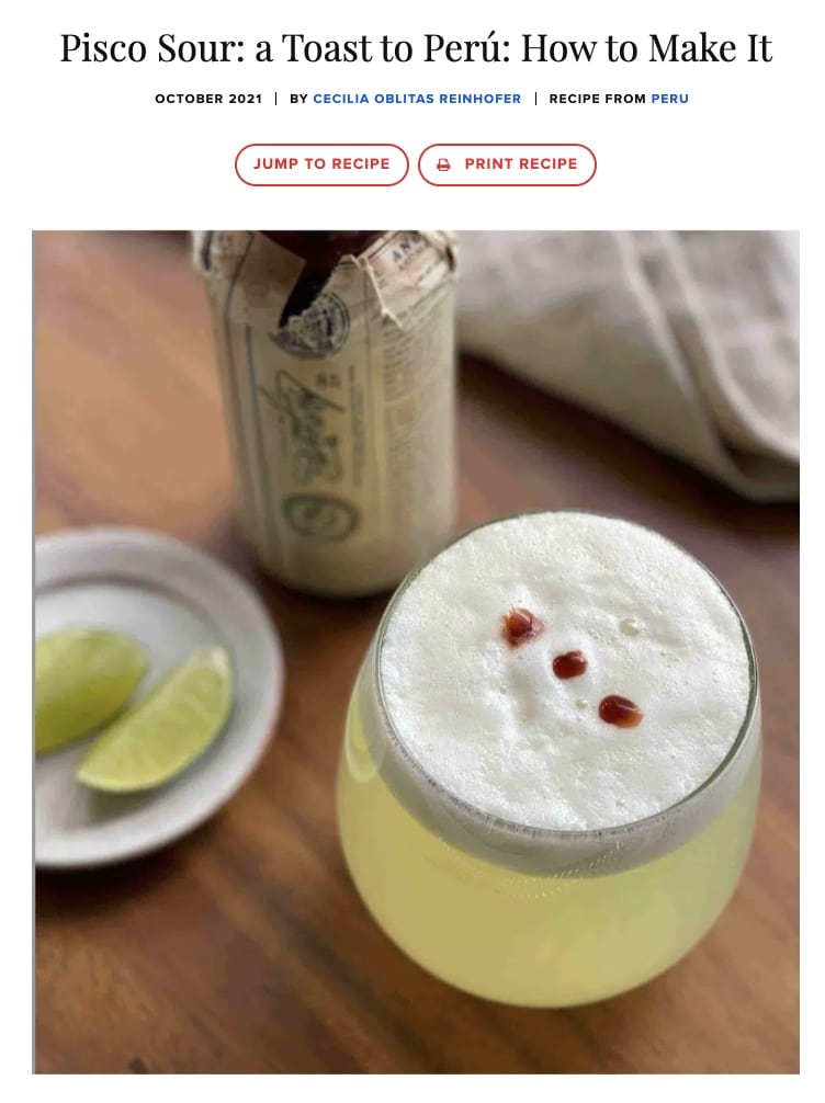 Pisco sour National Hispanic Month