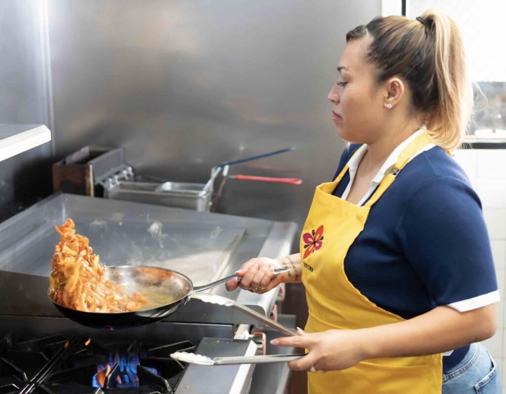 Chicken fajitas by Rosa Camarena and Alejandra from La Esperanza restaurant.