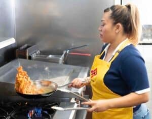Chicken fajitas by Rosa Camarena and Alejandra from La Esperanza restaurant.