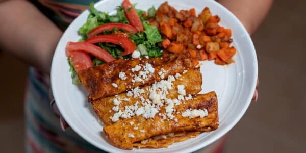 Enchiladas Michoacanas closeup Vivi Abeja National Hispanic Month